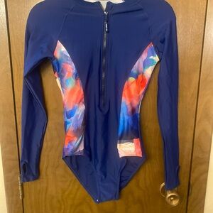 Axesea Blue Long Sleeve Swimsuit